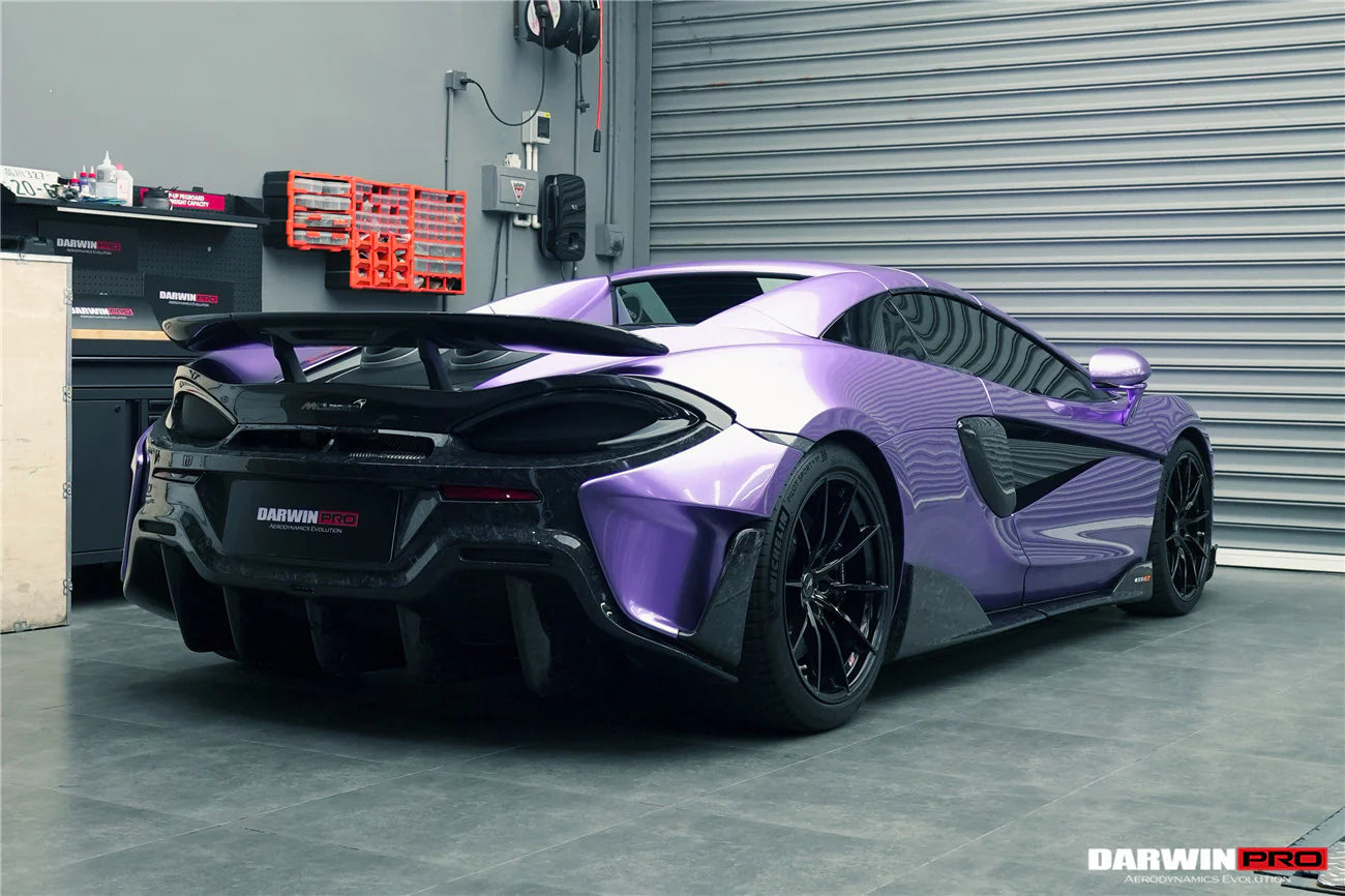 AUTHENTIC DARWINPRO CARBON REAR BUMPER for MCLAREN 600LT 2018 - 2021
Set includes:

Rear Bumper
Material: Carbon

NOTE: Professional installation is required