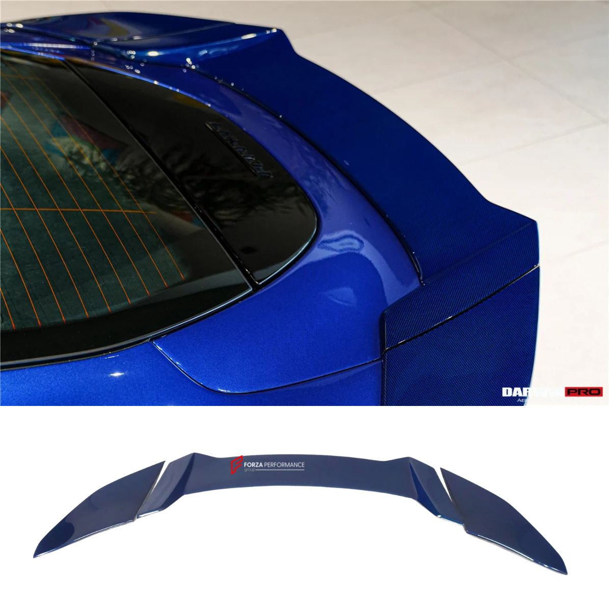 AUTHENTIC DARWINPRO CARBON REAR SPOILER for FERRARI ROMA 2020+ Forza Performance Custom fit BKSS Style
Set includes:

Rear Spoiler
Material: Carbon (Can be made in Forged Carbon or Dry Carbon)

NOTE: Professional installation is required.