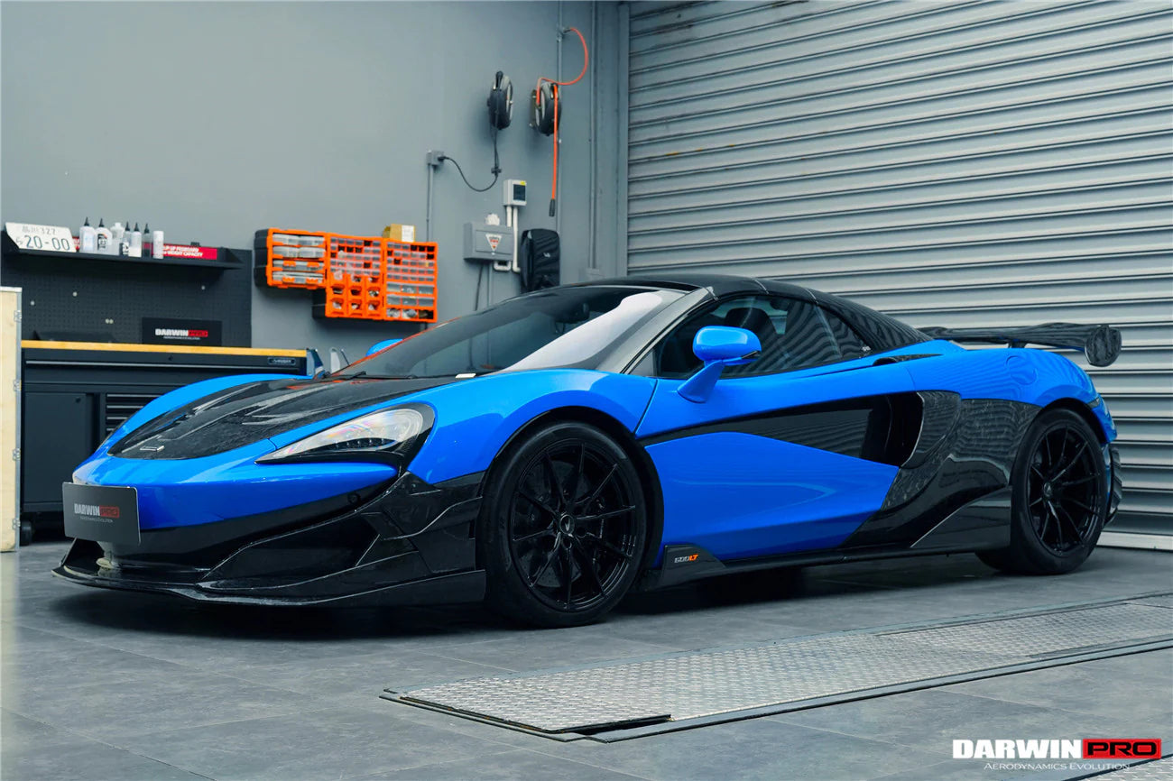 AUTHENTIC DARWINPRO CARBON SIDE SCOOPS for MCLAREN 600LT 2018 - 2021
Set includes:

Side Scoops
Material: Carbon

NOTE: Professional installation is required