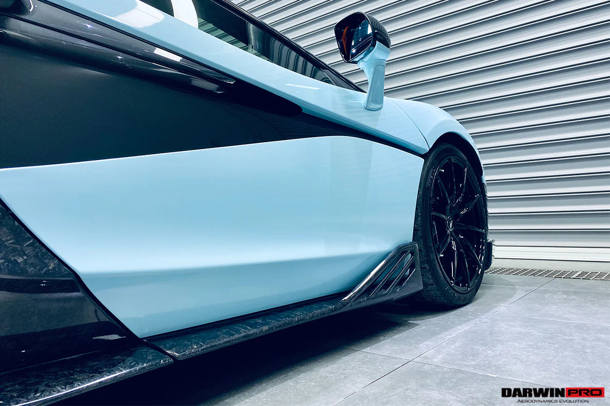 AUTHENTIC DARWINPRO CARBON SIDE SKIRTS for MCLAREN 540C 570S 600LT 2015 - 2021
Set includes:

Side Skirts
Material: Carbon (Can be made in Forged Carbon)

NOTE: Professional installation is required