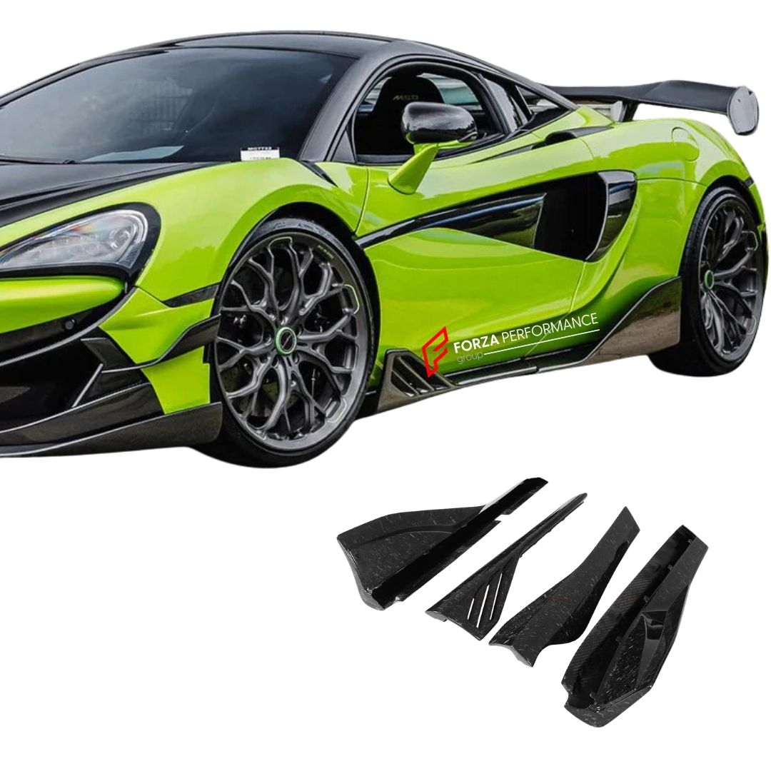 AUTHENTIC DARWINPRO CARBON SIDE SKIRTS for MCLAREN 540C 570S 600LT 2015 - 2021
Set includes:

Side Skirts
Material: Carbon (Can be made in Forged Carbon)

NOTE: Professional installation is required
