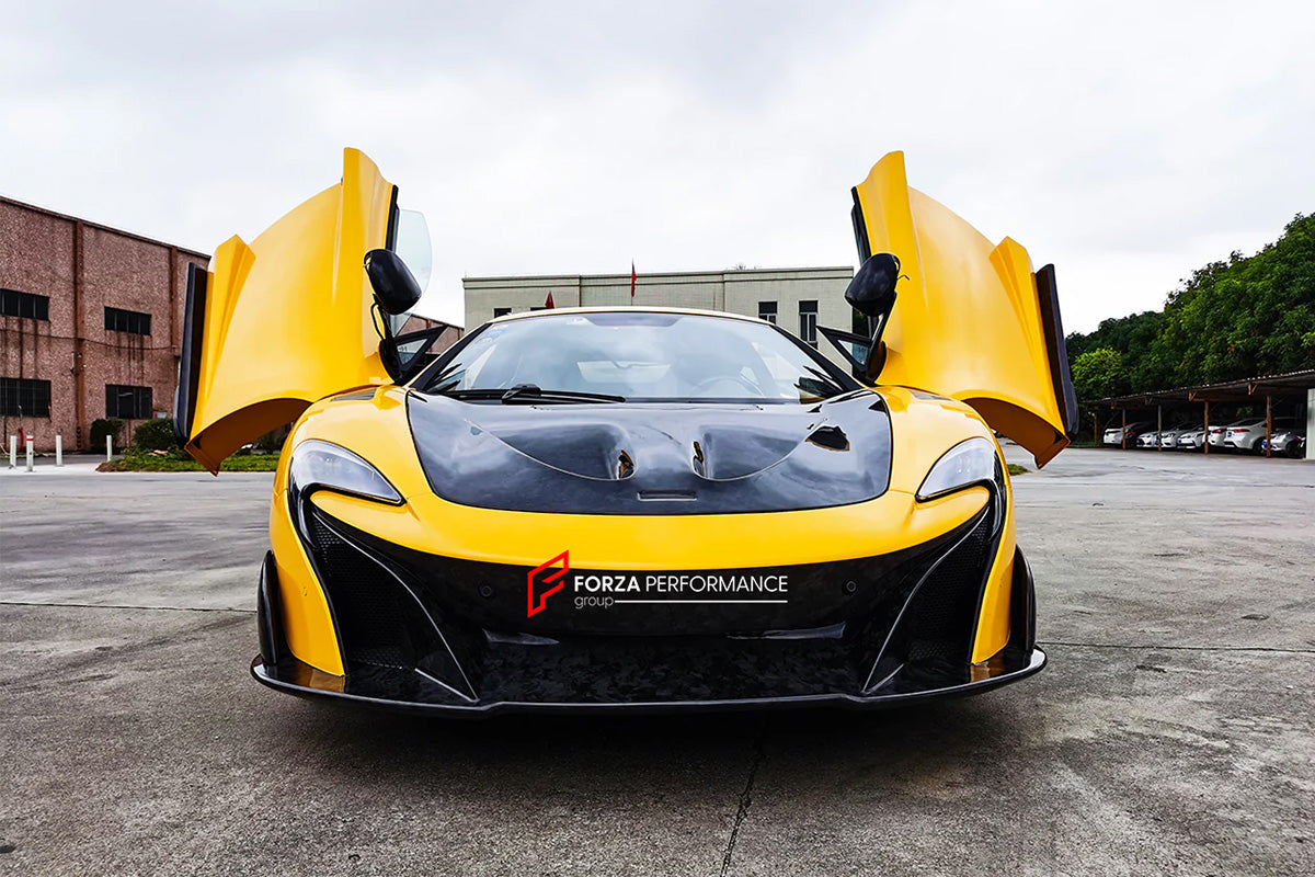 AUTHENTIC DARWINPRO DRY CARBON CONVERSION BODY KIT for MCLAREN 650S 625C MP4-12C 2011 - 2017 to 675LT

Set includes:

Side Skirts
Side Fenders
Rear Bumper
Engine Trunk
Rear Spoiler
Exhaust Tips
Material: Dry Carbon

Note: Professional installation is required