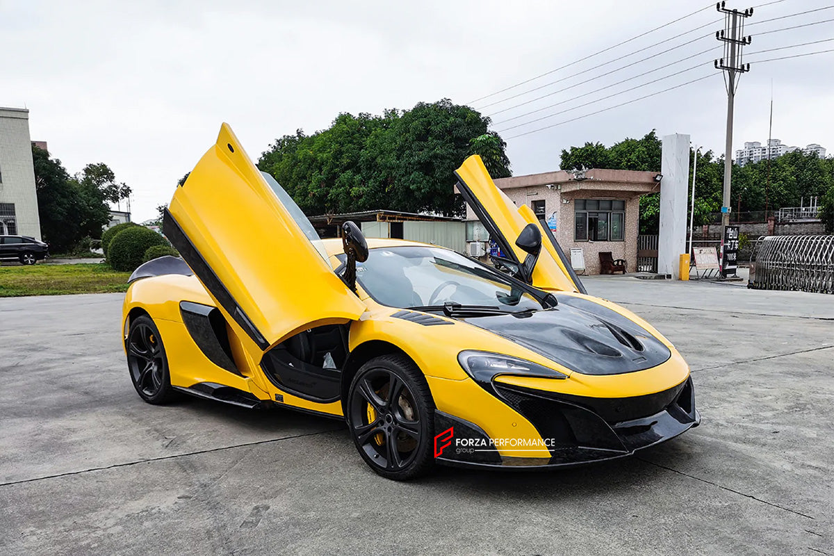 AUTHENTIC DARWINPRO DRY CARBON CONVERSION BODY KIT for MCLAREN 650S 625C MP4-12C 2011 - 2017 to 675LT

Set includes:

Side Skirts
Side Fenders
Rear Bumper
Engine Trunk
Rear Spoiler
Exhaust Tips
Material: Dry Carbon

Note: Professional installation is required