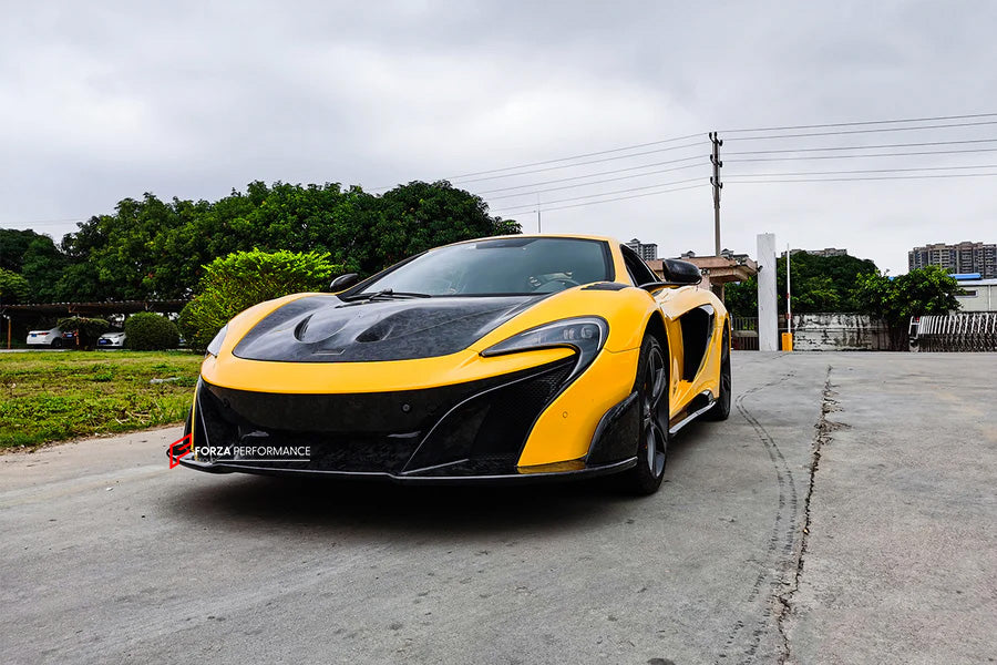 AUTHENTIC DARWINPRO DRY CARBON CONVERSION BODY KIT for MCLAREN 650S 625C MP4-12C 2011 - 2017 to 675LT

Set includes:

Side Skirts
Side Fenders
Rear Bumper
Engine Trunk
Rear Spoiler
Exhaust Tips
Material: Dry Carbon

Note: Professional installation is required