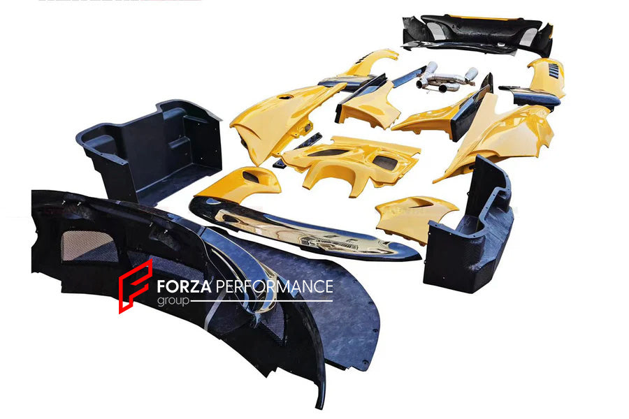 AUTHENTIC DARWINPRO DRY CARBON CONVERSION BODY KIT for MCLAREN 650S 625C MP4-12C 2011 - 2017 to 675LT

Set includes:

Side Skirts
Side Fenders
Rear Bumper
Engine Trunk
Rear Spoiler
Exhaust Tips
Material: Dry Carbon

Note: Professional installation is required