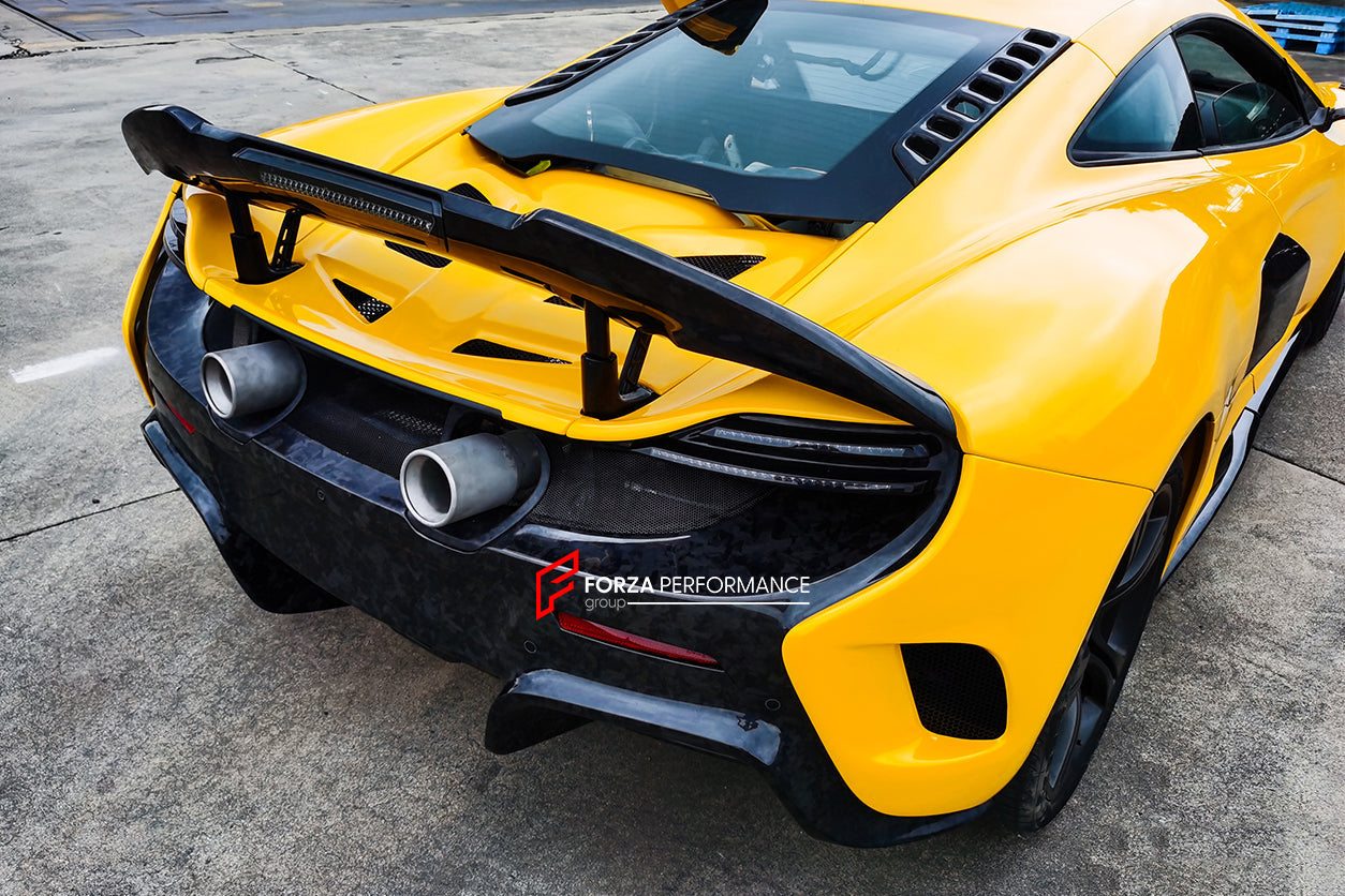 AUTHENTIC DARWINPRO DRY CARBON CONVERSION BODY KIT for MCLAREN 650S 625C MP4-12C 2011 - 2017 to 675LT  Set includes:  Side Skirts Side Fenders Rear Bumper Engine Trunk Rear Spoiler Exhaust Tips