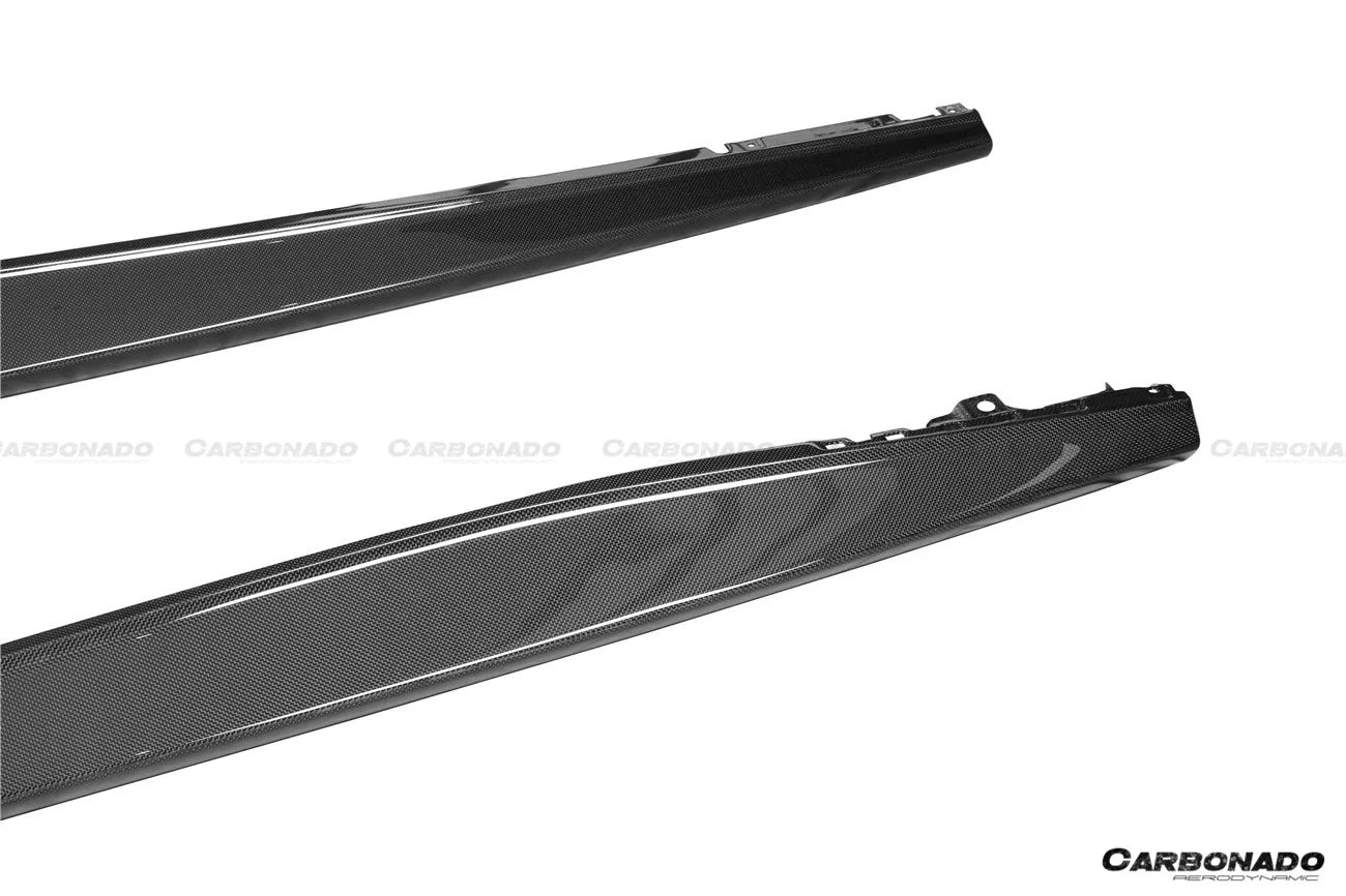 AUTHENTIC DARWINPRO DRY CARBON SIDE SKIRTS for FERRARI ROMA 2020+ Forza Performance Custom fit OEM Style
Set includes:

Side Skirts
Material: Dry Carbon (Can be made in Forged Carbon)

NOTE: Professional installation is required.