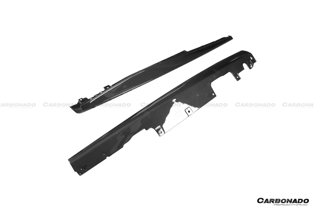 AUTHENTIC DARWINPRO DRY CARBON SIDE SKIRTS for FERRARI ROMA 2020+ Forza Performance Custom fit OEM Style
Set includes:

Side Skirts
Material: Dry Carbon (Can be made in Forged Carbon)

NOTE: Professional installation is required.