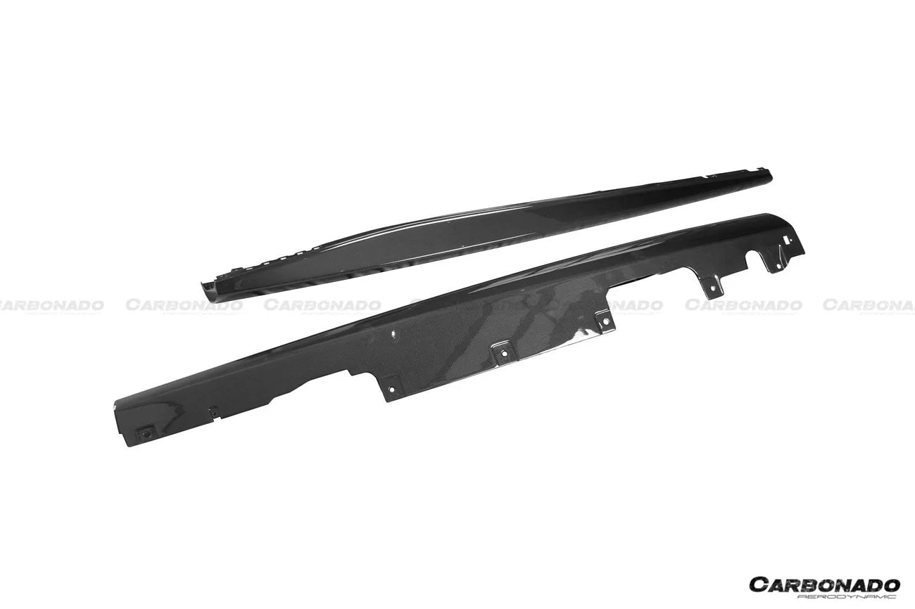 AUTHENTIC DARWINPRO DRY CARBON SIDE SKIRTS for FERRARI ROMA 2020+ Forza Performance Custom fit OEM Style
Set includes:

Side Skirts
Material: Dry Carbon (Can be made in Forged Carbon)

NOTE: Professional installation is required.