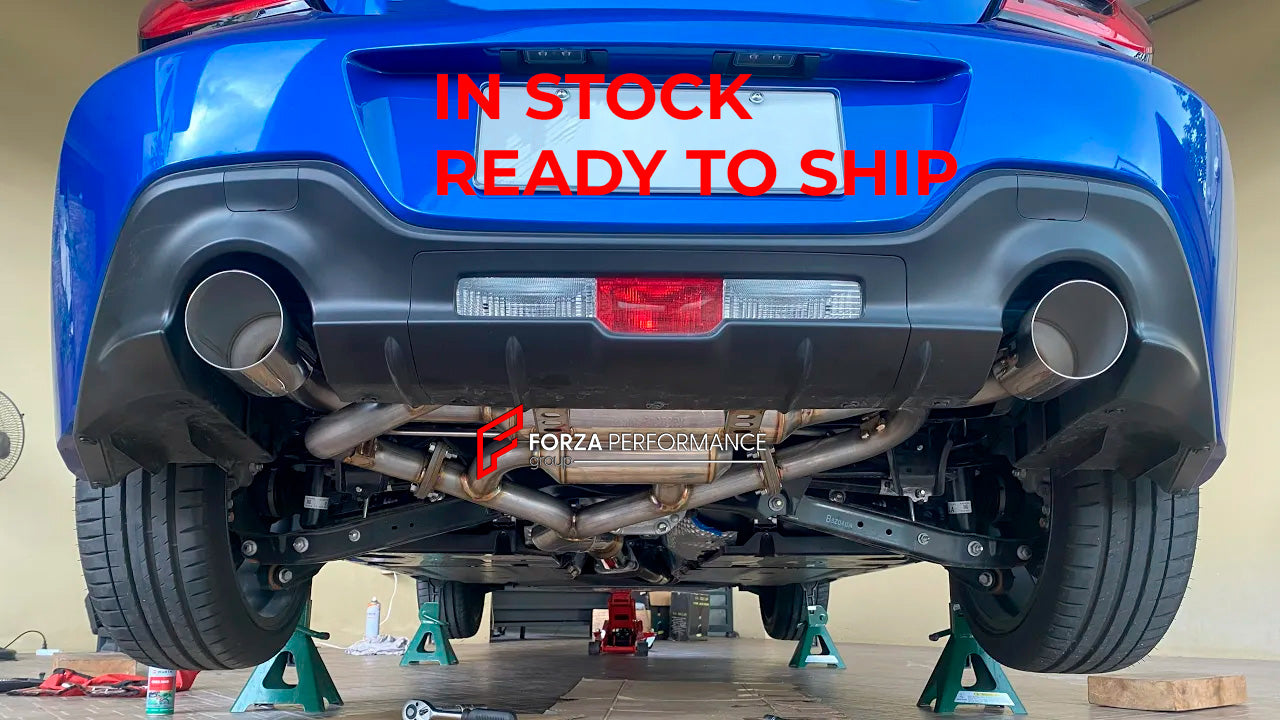 AUTHENTIC FUJITSUBO A-R EXHAUST CATBACK for TOYOTA GR86 SUBARU BRZ II ZN8 ZND 2.4T 2021+

Set includes:

Resonated Mid Pipe

Mufflers
Exhaust Tips

Material: Stainless Steel

Note: Item is in stock and ready to ship immediately. Professional installation is required.

Approximate Shipment Cost: ~$350 