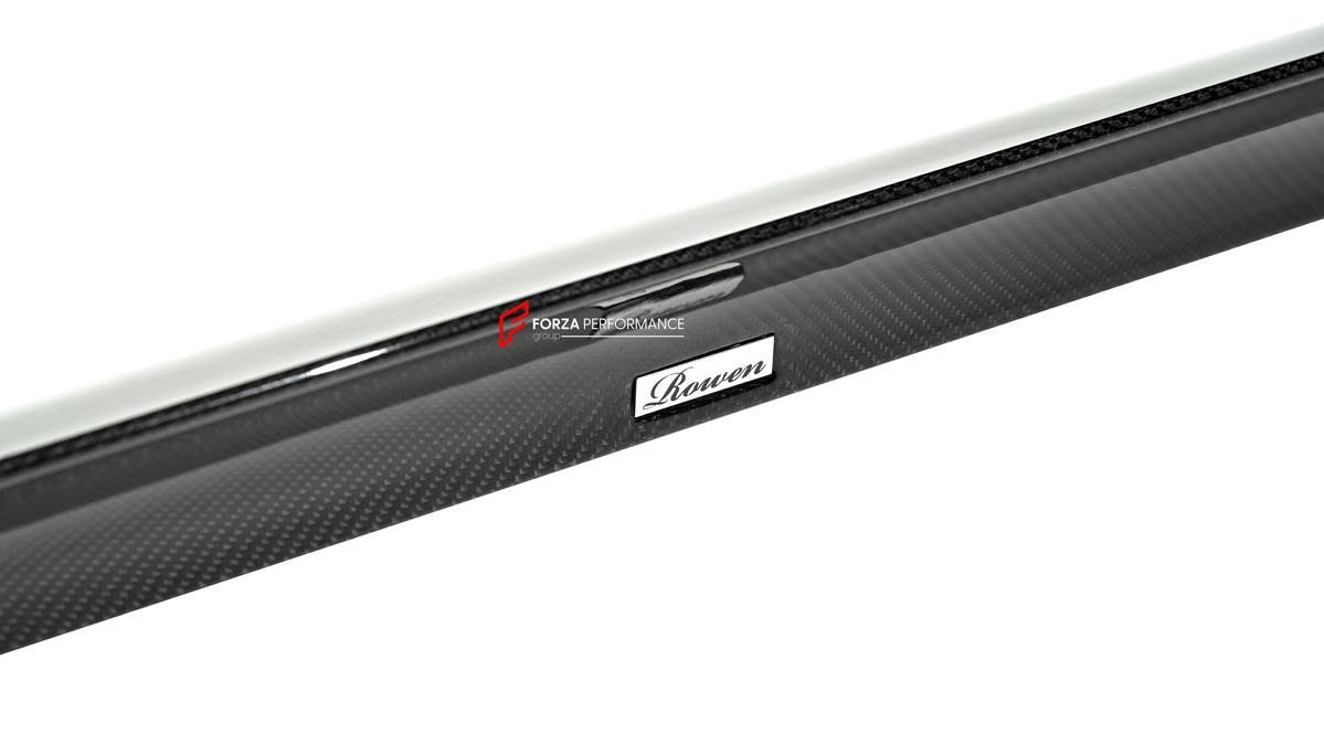 AUTHENTIC ROWEN CARBON BODY KIT for MERCEDES BENZ G CLASS AMG G63 W465 2024+

Set includes:

Front Lip

Front Bumper Air Vents Cover
Front Bumper Trims
Headlights Cover
Grille Cover
Turning Lights Cover
Hood Scoop
Roof Light
Roof Strip Trims
Door Window Frame
Side Mirrors Cover
Side Molding Trims
Door Panels
Fender Flares
Rear Spoiler
Rear Bumper Trims
Taillights Trims
Rear Diffuser

Material: Carbon Fiber