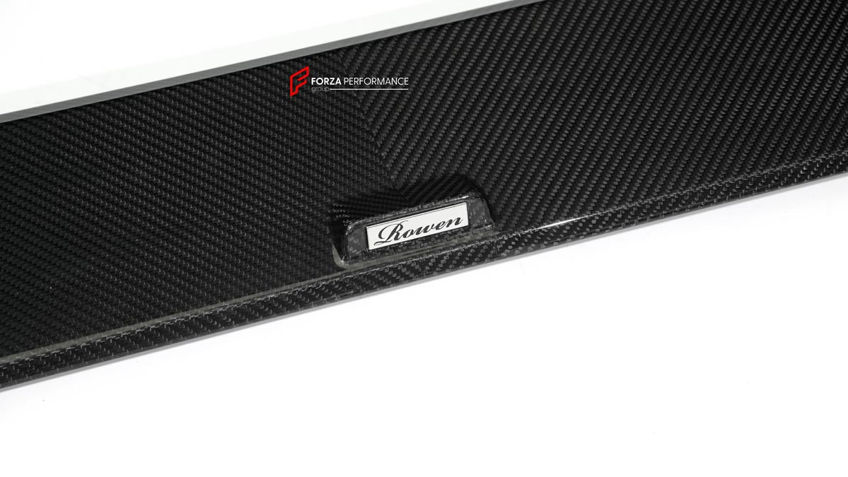 AUTHENTIC ROWEN CARBON BODY KIT for MERCEDES BENZ G CLASS AMG G63 W465 2024+

Set includes:

Front Lip

Front Bumper Air Vents Cover
Front Bumper Trims
Headlights Cover
Grille Cover
Turning Lights Cover
Hood Scoop
Roof Light
Roof Strip Trims
Door Window Frame
Side Mirrors Cover
Side Molding Trims
Door Panels
Fender Flares
Rear Spoiler
Rear Bumper Trims
Taillights Trims
Rear Diffuser

Material: Carbon Fiber