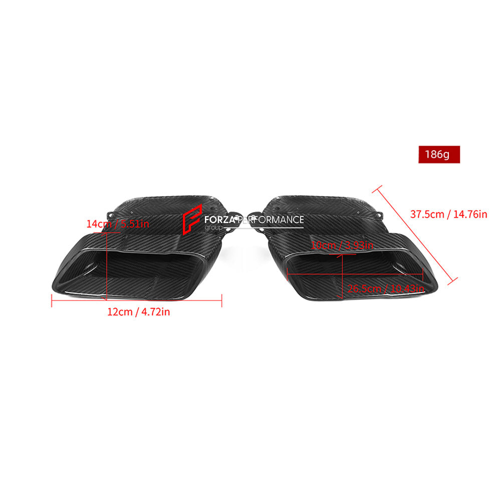 AUTHENTIC SOOQOO CARBON EXHAUST TIPS for BMW X5 G05 2019+

Set includes:

Exhaust Tips

Material: Carbon

Note: Professional installation is required
