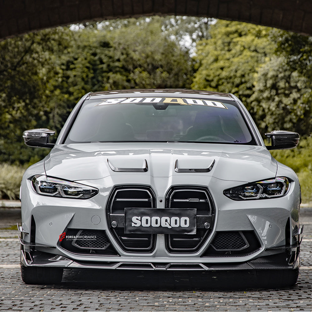 AUTHENTIC SOOQOO CARBON FRONT BUMPER AIR VENT TRIMS for BMW M3 G80 G81 2020+ M4 G82 G83 2021+

Set includes:

Front Bumper Air Vent Trims

Material: Carbon

Note: Professional installation is required.
