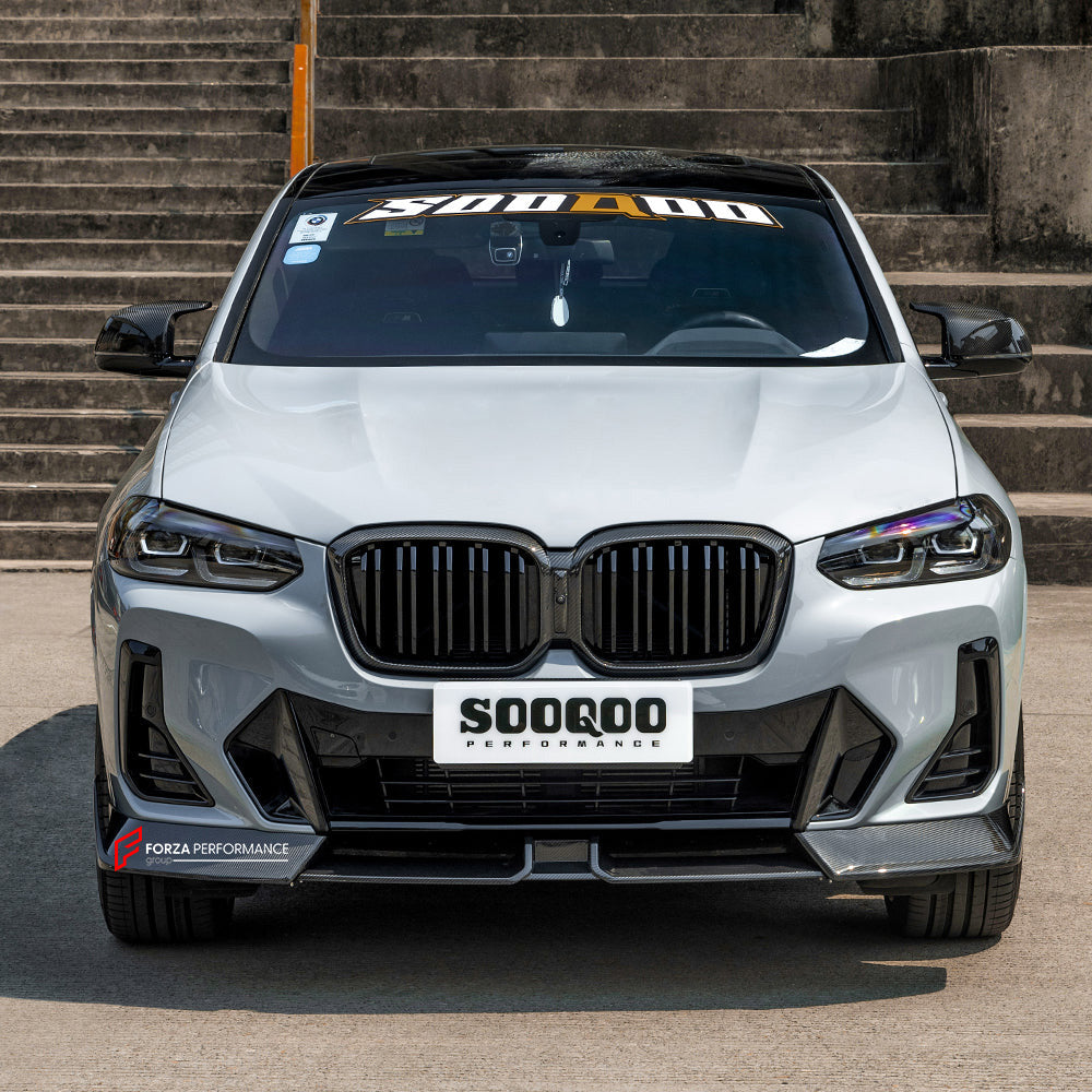 AUTHENTIC SOOQOO CARBON FRONT LIP for BMW X3 G01 LCI 2022-2023 BMW X4 G02 LCI 2022+

Set includes:

Front Lip

Material: Prepreg Carbon

Note: Professional installation is required
