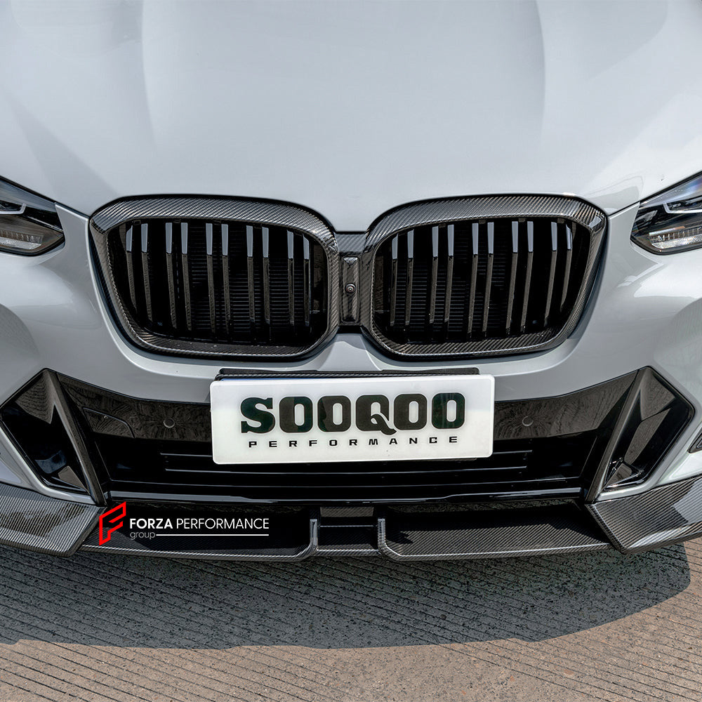 AUTHENTIC SOOQOO CARBON FRONT LIP for BMW X3 G01 LCI 2022-2023 BMW X4 G02 LCI 2022+

Set includes:

Front Lip

Material: Prepreg Carbon

Note: Professional installation is required