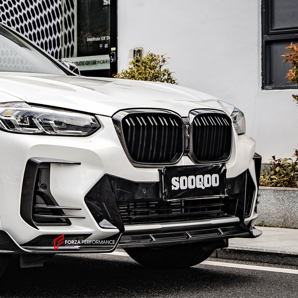 AUTHENTIC SOOQOO CARBON FRONT LIP for BMW X3 G01 LCI 2022-2023 BMW X4 G02 LCI 2022+

Set includes:

Front Lip

Material: Prepreg Carbon

Note: Professional installation is required