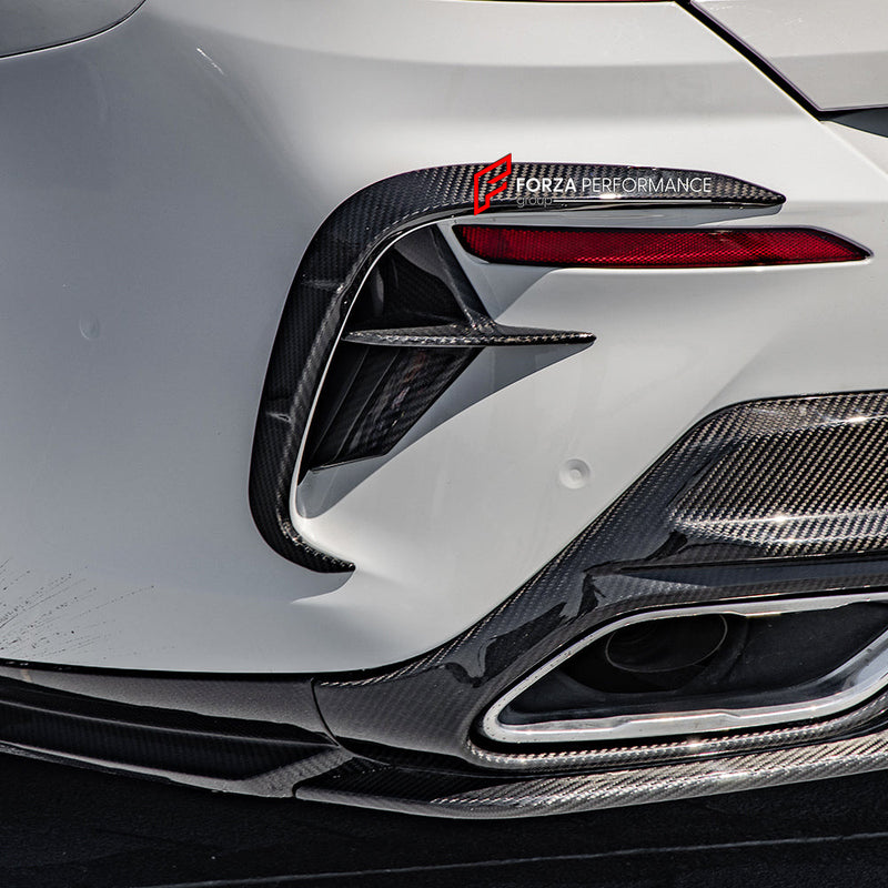 AUTHENTIC SOOQOO CARBON REAR BUMPER CANARDS for BMW 8 SERIES G14 G15 G16 2018+