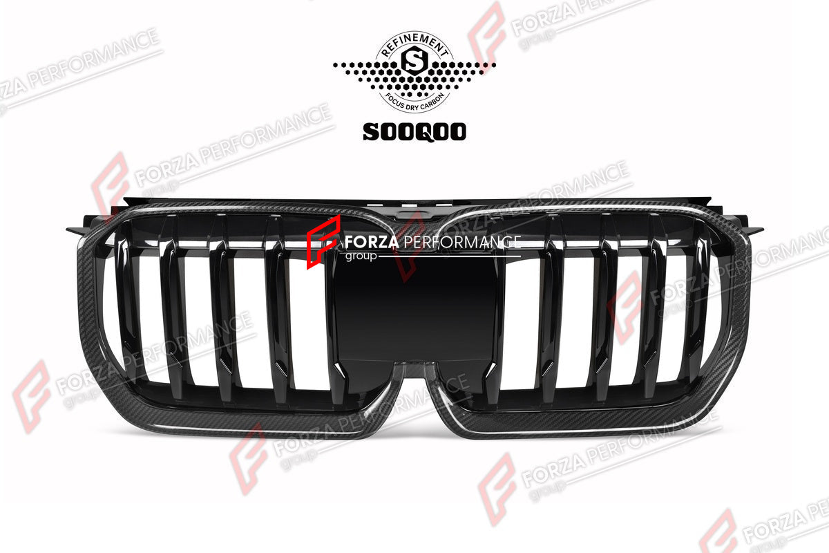 AUTHENTIC SOOQOO CARBON SINGLE SLAT FRONT GRILLE for BMW X1 U11 U12 2022+ Forza Performance custom fit buy OEM Style