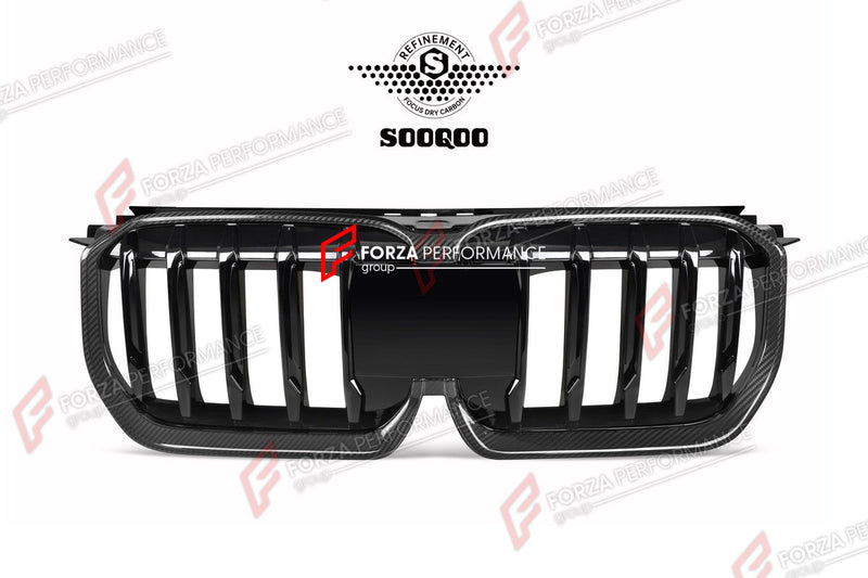 AUTHENTIC SOOQOO CARBON SINGLE SLAT FRONT GRILLE for BMW X1 U11 U12 2022+