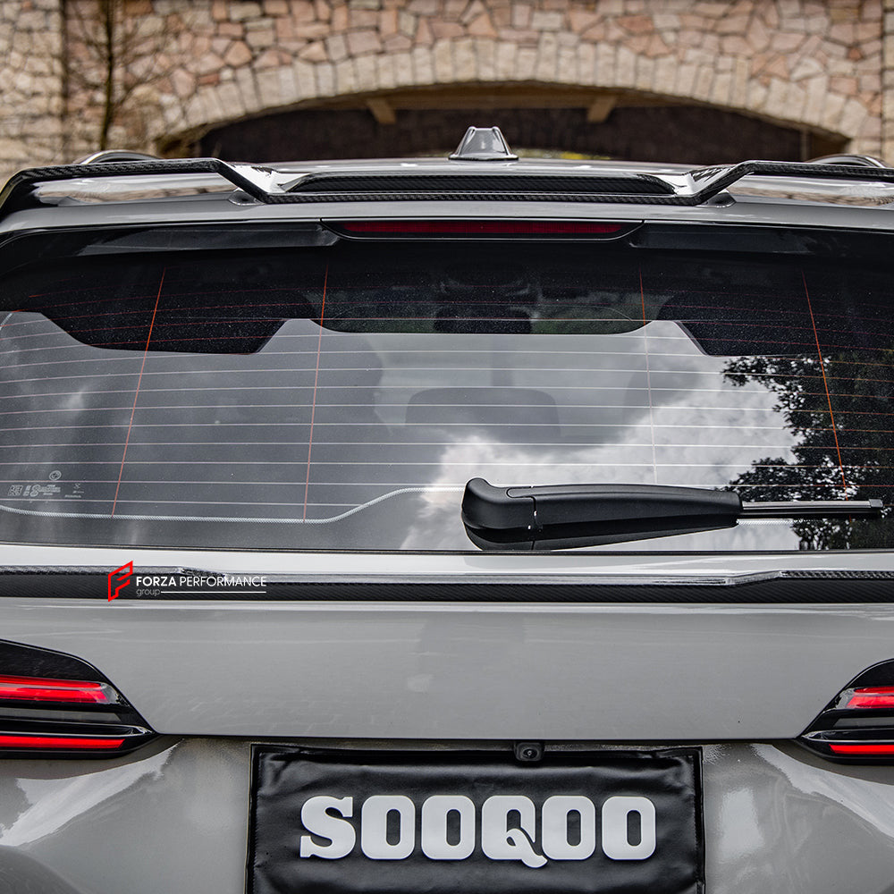 AUTHENTIC SOOQOO CARBON ROOF SPOILER for BMW X5 G05 2019+

Set includes:

Trunk Spoiler

Material: Carbon

Note: Professional installation is required