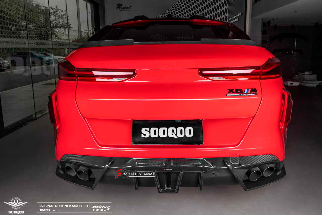 AUTHENTIC SOOQOO DRY CARBON BODY KIT for BMW X6M F96 LCI 2023+
Set includes:
Front Lip
Front Vent Covers
Side Moldings
Rear Spoiler
Rear Bumper Canards
Rear Diffuser
Material: Carbon Fiber
Note: Professional installation is required.
Keywords ►
dry carbon body kit, BMW X6M F96 LCI, carbon fiber aero kit, BMW X6M carbon upgrade, F96 LCI body kit, performance aerodynamic kit, carbon exterior upgrade, BMW X6M tuning, lightweight carbon kit, X6M F96 styling, carbon front lip, rear diffuser X6M, side sk