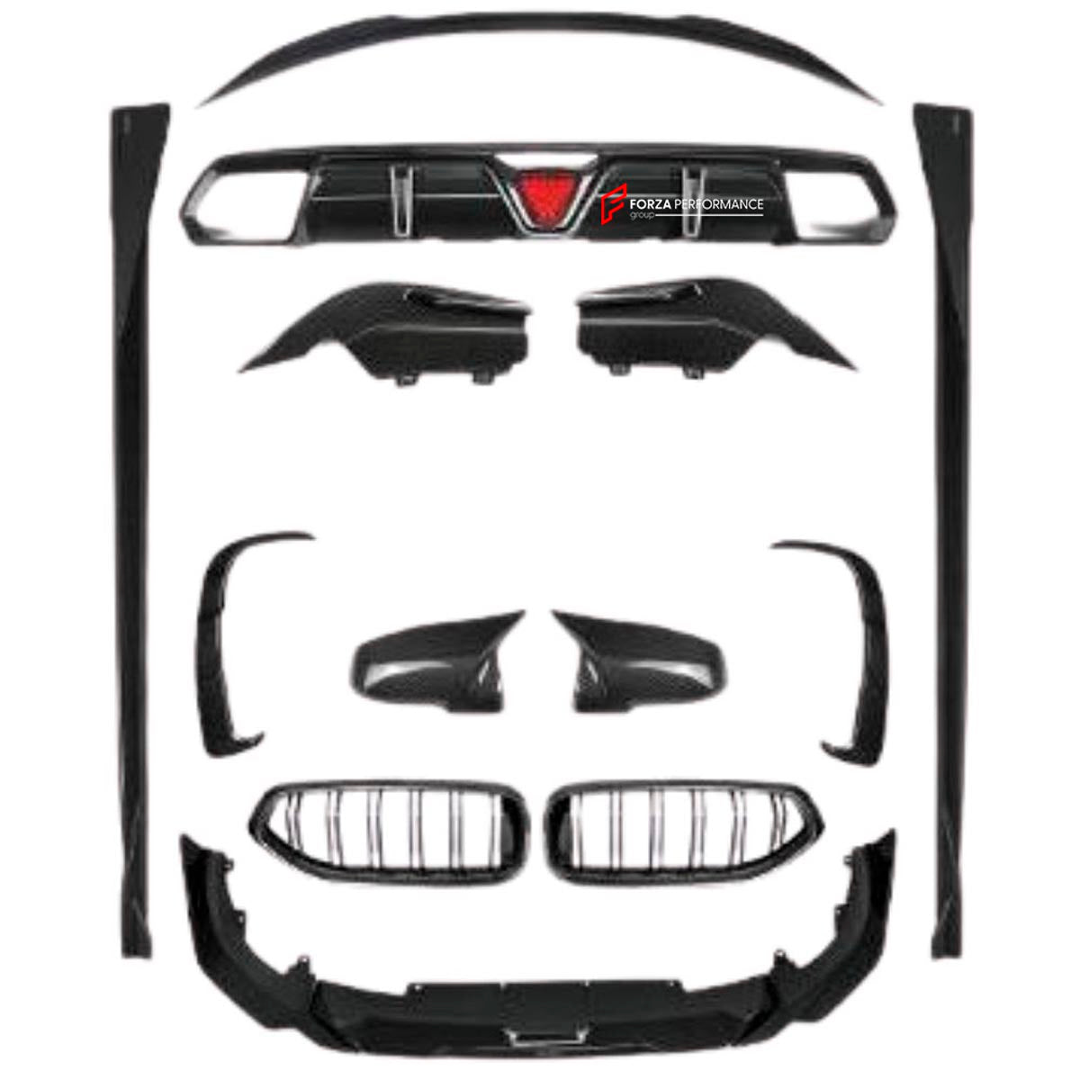 AUTHENTIC SOOQOO DRY CARBON BODY KIT for BMW Z4 G29 2019+
Set includes:

Front Lip
Front Kidney Grilles
Mirror Caps
Side Skirts
Rear Diffuser
Rear Bumper Inserts
Trunk Spoiler
Material: Dry Carbon (Prepreg Carbon Fiber)

NOTE: Professional installation is required.