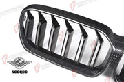 AUTHENTIC SOOQOO DRY CARBON DUAL SLAT FRONT GRILLE for BMW M5 F90 LCI 2021 - 2023 Forza Performance custom fit buy OEM Style