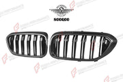 AUTHENTIC SOOQOO DRY CARBON DUAL SLAT FRONT GRILLE for BMW M5 F90 PRE-LCI 2017 - 2020 Forza Performance custom fit buy OEM Style