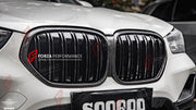 AUTHENTIC SOOQOO DRY CARBON DUAL SLAT FRONT GRILLE for BMW X1 F48 F49 2016 - 2019 Forza Performance custom fit buy OEM Style