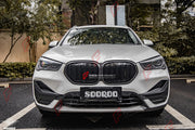 AUTHENTIC SOOQOO DRY CARBON DUAL SLAT FRONT GRILLE for BMW X1 F48 F49 2016 - 2019 Forza Performance custom fit buy OEM Style