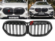 AUTHENTIC SOOQOO DRY CARBON DUAL SLAT FRONT GRILLE for BMW X1 F48 F49 2016 - 2019 Forza Performance custom fit buy OEM Style