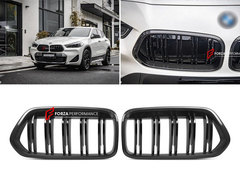 AUTHENTIC SOOQOO DRY CARBON DUAL SLAT FRONT GRILLE for BMW X2 F39 2020+