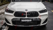 AUTHENTIC SOOQOO DRY CARBON DUAL SLAT FRONT GRILLE for BMW X2 F39 2020+ Forza Performance custom fit buy OEM Style