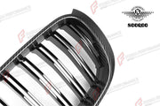 AUTHENTIC SOOQOO DRY CARBON DUAL SLAT FRONT GRILLE for BMW X3 F25 X4 F26 LCI 2014 - 2018 Forza Performance custom fit buy OEM Style