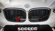 AUTHENTIC SOOQOO DRY CARBON DUAL SLAT FRONT GRILLE for BMW X3 G01 X4 G02 PRE-LCI 2019 - 2021 Forza Performance custom fit buy OEM Style