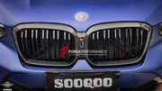 AUTHENTIC SOOQOO DRY CARBON DUAL SLAT FRONT GRILLE for BMW X3M F97 X4M F98 LCI 2022+ Forza Performance custom fit buy OEM Style