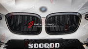 AUTHENTIC SOOQOO DRY CARBON DUAL SLAT FRONT GRILLE for BMW X3M F97 X4M F98 PRE-LCI 2019 - 2021 Forza Performance custom fit buy OEM Style