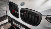 AUTHENTIC SOOQOO DRY CARBON DUAL SLAT FRONT GRILLE for BMW X3M F97 X4M F98 PRE-LCI 2019 - 2021 Forza Performance custom fit buy OEM Style