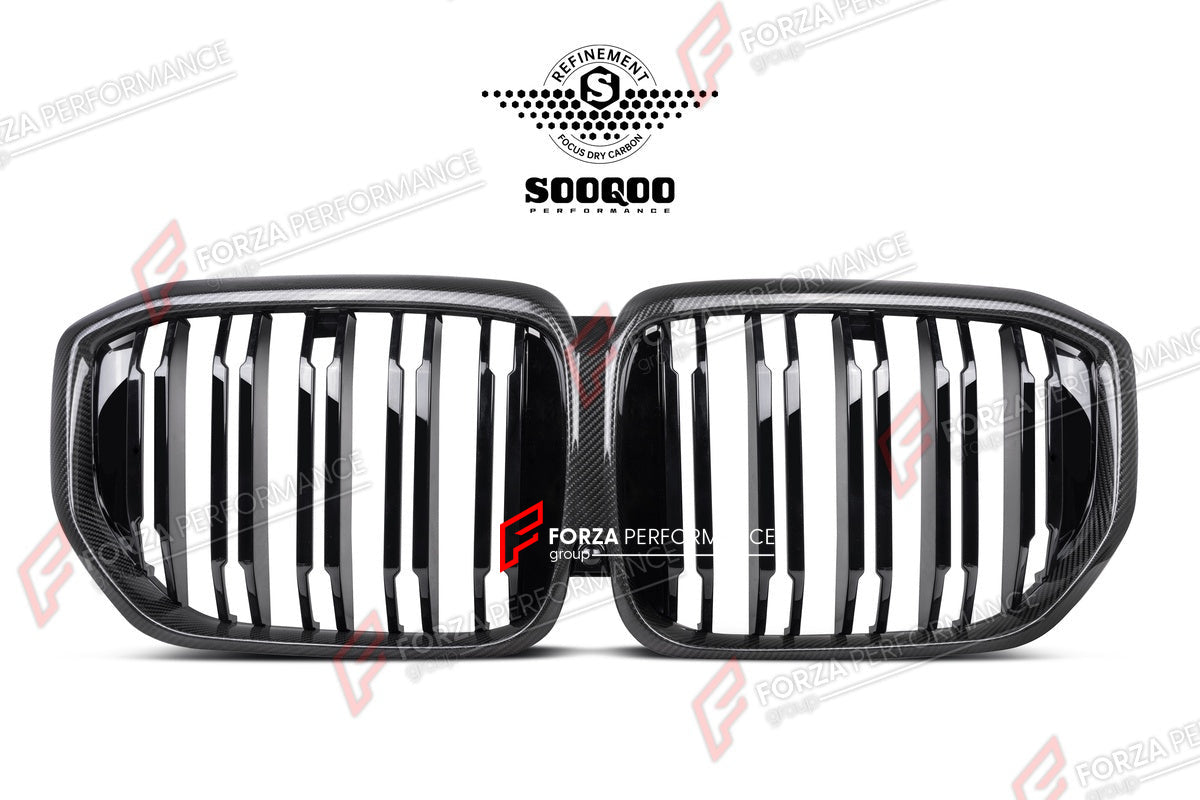 AUTHENTIC SOOQOO DRY CARBON DUAL SLAT FRONT GRILLE for BMW X5 G05 LCI 2023+ Forza Performance custom fit buy OEM Style