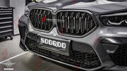 AUTHENTIC SOOQOO DRY CARBON DUAL SLAT FRONT GRILLE for BMW X6M F96 PRE-LCI 2020 - 2023 Forza Performance custom fit buy OEM style design