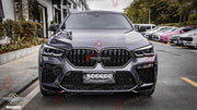 AUTHENTIC SOOQOO DRY CARBON DUAL SLAT FRONT GRILLE for BMW X6M F96 PRE-LCI 2020 - 2023 Forza Performance custom fit buy OEM style design