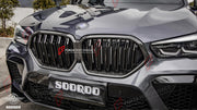 AUTHENTIC SOOQOO DRY CARBON DUAL SLAT FRONT GRILLE for BMW X6M F96 PRE-LCI 2020 - 2023 Forza Performance custom fit buy OEM style design