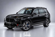 AUTHENTIC SOOQOO DRY CARBON FIBER BODY KIT for BMW X7 G07 LCI 2023+
Set includes:

Front Lip
Front Bumper Air Vent Trims
Front Bumper Side Vent Trims
Front Grille
M Style Side Mirror Covers
Front Fender Trims
Side Door Trims
Side Skirts
Rear Bumper Trims
Rear Diffuser
Roof Spoiler
Rear Spoiler
Material: Dry Carbon

NOTE: Professional installation is required.