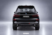 AUTHENTIC SOOQOO DRY CARBON FIBER BODY KIT for BMW X7 G07 LCI 2023+
Set includes:

Front Lip
Front Bumper Air Vent Trims
Front Bumper Side Vent Trims
Front Grille
M Style Side Mirror Covers
Front Fender Trims
Side Door Trims
Side Skirts
Rear Bumper Trims
Rear Diffuser
Roof Spoiler
Rear Spoiler
Material: Dry Carbon

NOTE: Professional installation is required.