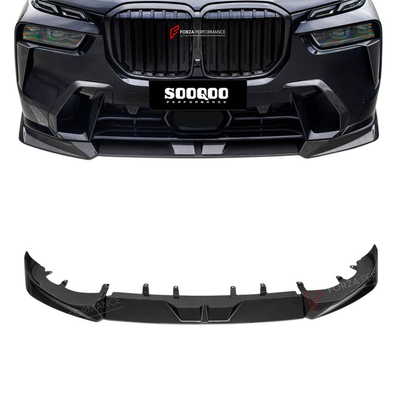 AUTHENTIC SOOQOO DRY CARBON FIBER FRONT LIP for BMW X7 G07 LCI 2023+