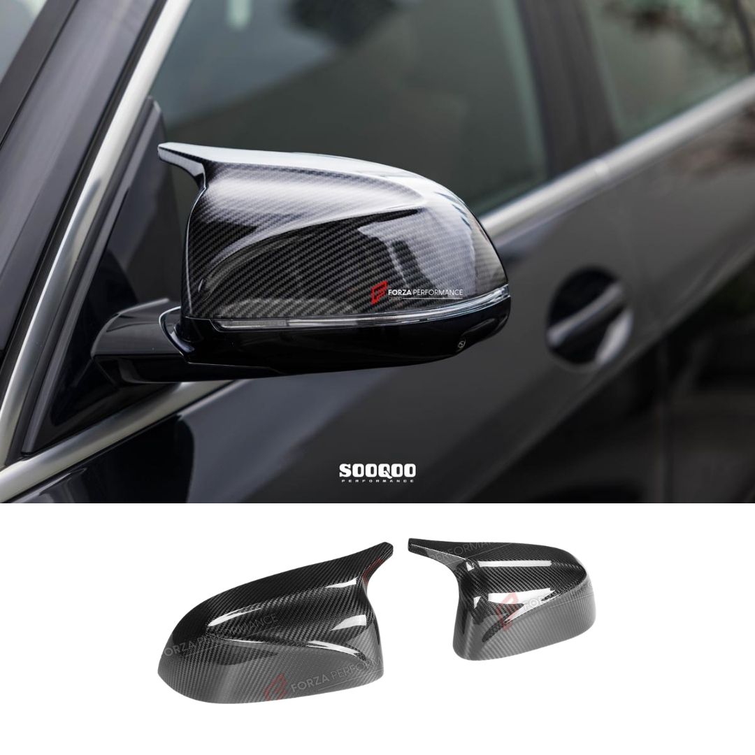 AUTHENTIC SOOQOO DRY CARBON FIBER M STYLE SIDE MIRROR COVERS for BMW X7 G07 2019+
Set includes:

M Style Side Mirror Covers
Material: Dry Carbon

NOTE: Professional installation is required.