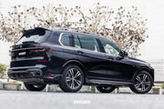 AUTHENTIC SOOQOO DRY CARBON FIBER SIDE SKIRTS for BMW X7 G07 2019+
Set includes:

Side Skirts
Material: Dry Carbon

NOTE: Professional installation is required.