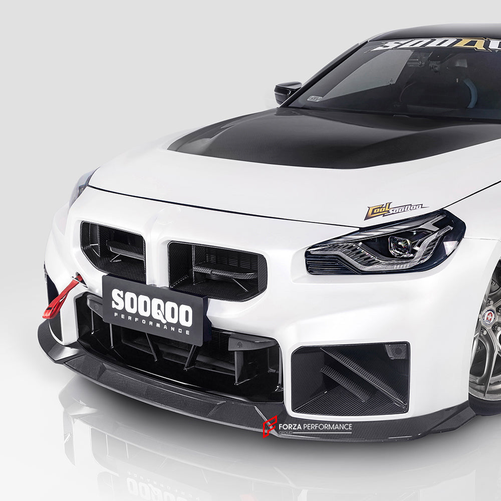 AUTHENTIC SOOQOO DRY CARBON FRONT LIP for BMW M2 G87 2023+

Set includes:

Front Lip

Material: Prepreg Carbon

Note: Professional installation is required