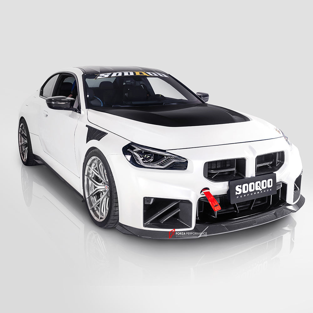 AUTHENTIC SOOQOO DRY CARBON FRONT LIP for BMW M2 G87 2023+

Set includes:

Front Lip

Material: Prepreg Carbon

Note: Professional installation is required